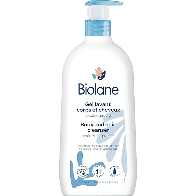 Biolane 2-in-1 Body and Hair Cleanser | 750 ml | Soap-Free Gentle Wash for Babyâ€™s Delicate Skin & Fine Hair | Protects Natural Balance